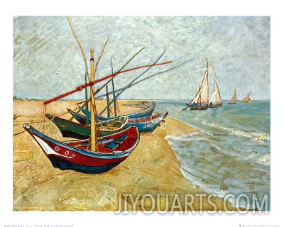 Fishing Boats on the Beach at Saints Maries, c.1888