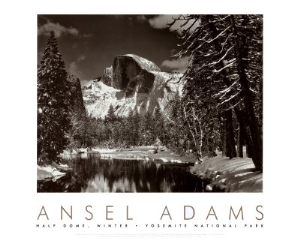 ansel adams half dome merced river winter