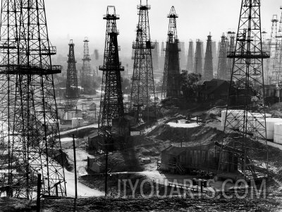 andreas feininger forest of wells rigs and derricks crowd the signal hill oil fields