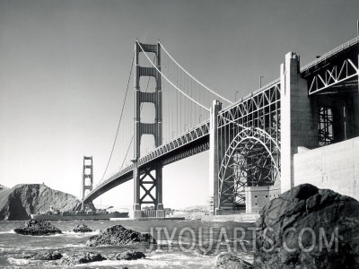 ewing galloway golden gate bridge 1950 california
