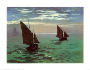 claude monet boats leaving the harbor