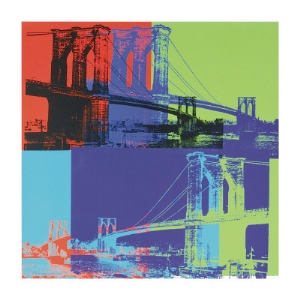 andy warhol brooklyn bridge c 1983 orange blue lime