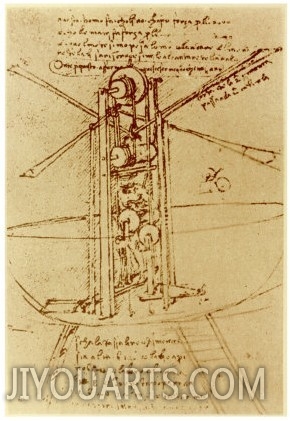 Drawing of a Flying Machine