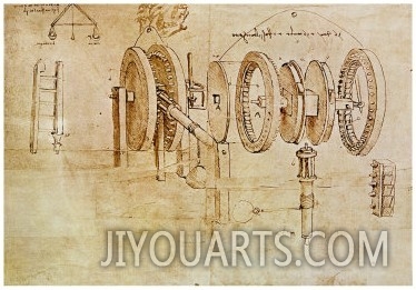 Studies of Toothed Gears and For a Hygrometer, Codex Atlanticus, 1478 1518