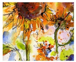 Abstract Modern Sunflower Painting