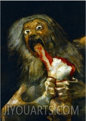 Saturn Devouring One of His Sons, Detail, from the Series of Black Paintings