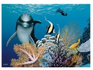 Coral Garden and Dolphin