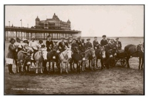 Children Lined up on Donkeys Ready for a Ride