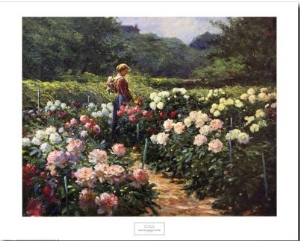 Woman in a Garden of Peonies