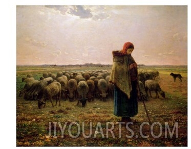 Shepherdess with Her Flock, 1863