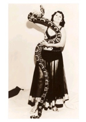 Circus Lady with Large Snake