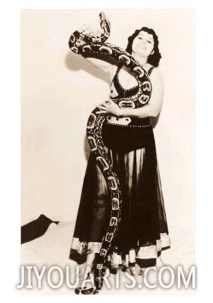 Circus Lady with Large Snake