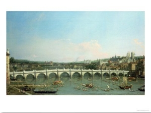 Westminster Bridge from the North with Lambeth Palace in Distance