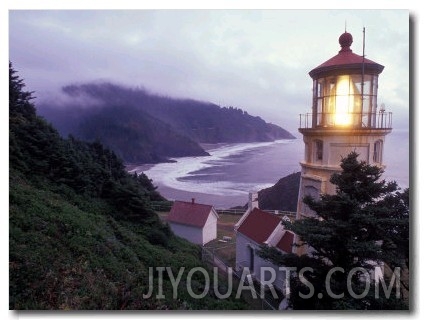 Foggy Day at the Heceta Head Lighthouse, Oregon, USA