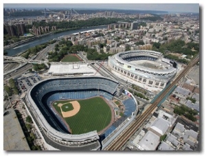 Old New York Yankees Stadium next to New Ballpark, New York, NY