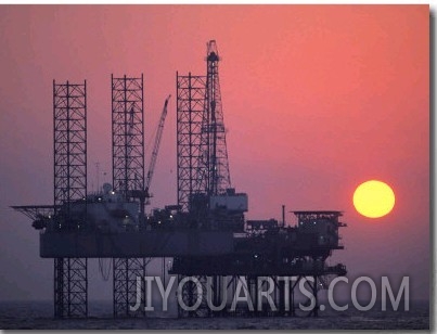 Oil Rig at Sunset