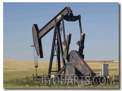 Oil Rig Pumps Oil from the Montana Ground