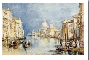 The Grand Canal, Venice, with Gondolas and Figures in the Foreground, circa 1818