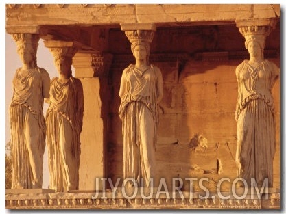 Caryatids Portico, Figures of the Six Maidens, Erechtheion, Athens, Greece, Europe