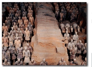 Life Size Terracotta Soldiers in Battle Formation, Xi