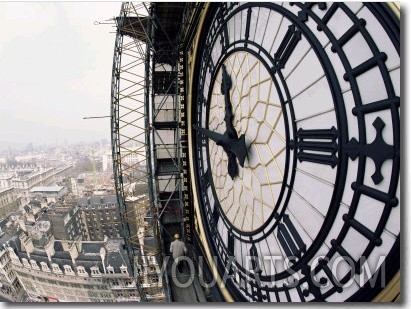 Close Up of the Clock Face of Big Ben, Houses of Parliament, Westminster, London, England