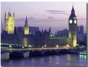 Houses of Parliament at Night, London, England