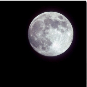 Bright Full Moon in a Black Night Sky