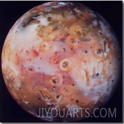 Fiery Moon Io Taken by Voyager 1 Spacecraft from a Distance of About 500,000 Miles