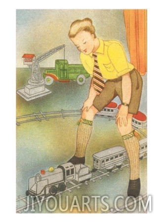 Boy with Model Train