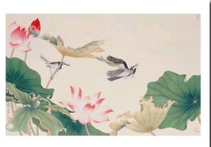 Birds by Lotus Pond