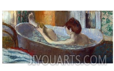 Woman in Her Bath, Washing a Leg, 1883 1884