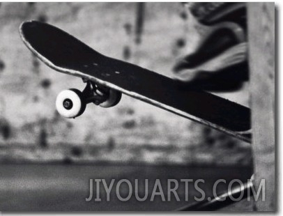 Close up Monochromatic Image of a Skateboard