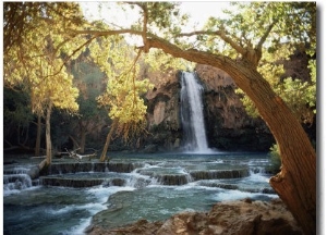 Scenic View of a Waterfall on Havasu Creek