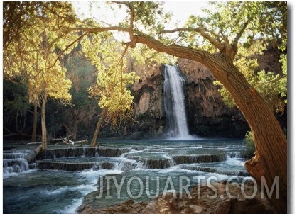 Scenic View of a Waterfall on Havasu Creek