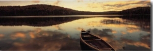 Water and Boat, Maine, New Hampshire Border, USA