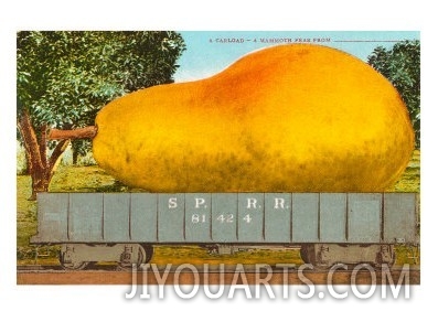 Giant Pear in Rail Car