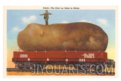 Giant Potato on Rail Car, Maine