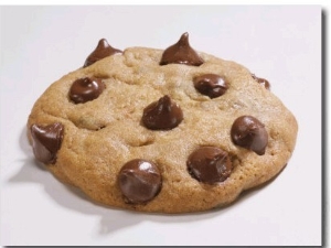 Chocolate Chip Cookie on White Background