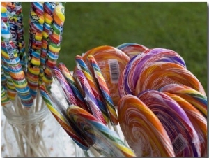 Colorful Lollypops for Sale at a Fair, Mystic, Connecticut