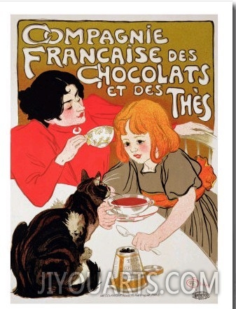 Reproduction of a Poster Advertising the French Company of Chocolate and Tea