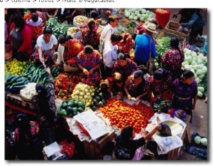 Fruit and Vegetable Stalls at Sunday Market, Chichicastenango, Guatemala