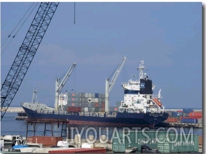 Container Ships in Port Area, Lattakia, Syria, Middle East