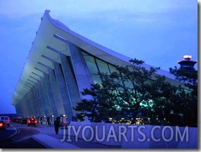 Dulles International Airport at Night, Washington Dc, USA