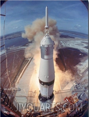 Saturn V Rocket Lifting the Apollo 11 Astronauts Towards Their Manned Mission to the Moon