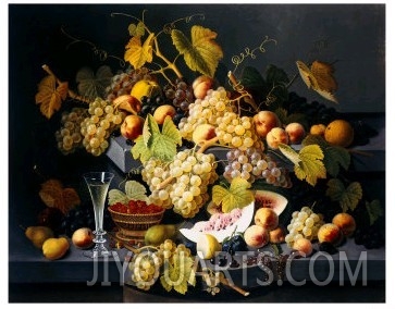 Still Life with Fruit and a Glass of Champagne