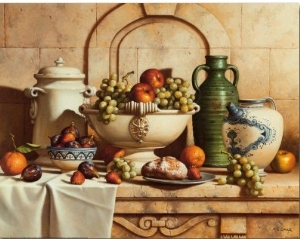 Italian Still Life with Green Grapes