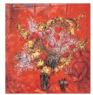 Fleurs Sur Fond Rouge, c.1970
