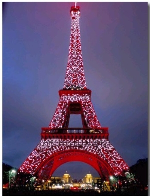Eiffel Tower Decorated for Chinese New Year