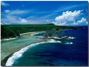 Aerial of Bird Island, Saipan