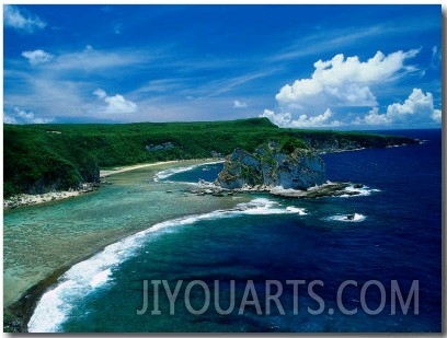 Aerial of Bird Island, Saipan